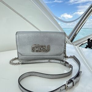 Miu Miu Wallet on Chain in Silver